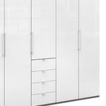 Armoire à portes pliantes Loft VI Imitation chêne truffier / Verre Blanc - Hauteur : 236 cm