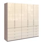 Armoire à portes pliantes Loft II Imitation chêne truffier / Verre Magnolia - 250 x 236 cm