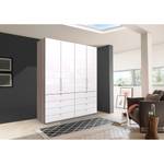 Vouwdeurkast Loft II Truffeleikenhouten look/Wit glas - 200 x 236 cm