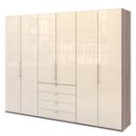 Falttürenschrank Loft III Trüffeleiche Dekor / Glas Magnolie - Höhe: 236 cm - Ohne Spiegeltür/-en