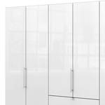 Falttürenschrank Loft III Trüffeleiche Dekor / Glas Weiß - Höhe: 236 cm - Ohne Spiegeltür/-en