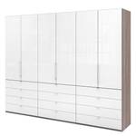 Falttürenschrank Loft II Trüffeleiche Dekor / Glas Weiß - 300 x 236 cm