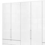 Falttürenschrank Loft IV Trüffeleiche Dekor / Glas Weiß - 300 x 236 cm - Schublade außen