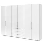 Armoire à portes pliantes Loft III Blanc - Hauteur : 216 cm - Sans portes miroir