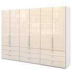 Vouwdeurkast Loft II Alpinewit/magnoliakleurig glas - 300 x 216 cm