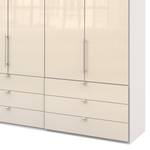 Falttürenschrank Loft II Alpinweiß / Glas Magnolie - 300 x 216 cm