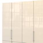 Falttürenschrank Loft II Alpinweiß / Glas Magnolie - 200 x 216 cm