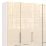 Vouwdeurkast Loft IV Alpinewit/magnoliakleurig glas - 250 x 216 cm - Lade aan de rand