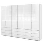 Falttürenschrank Loft II Alpinweiß / Glas Weiß - 300 x 216 cm