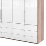 Falttürenschrank Loft II Eiche Sägerau Dekor / Glas Weiß - 200 x 216 cm