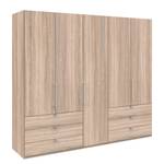 Falttürenschrank Loft IV Eiche Sägerau Dekor - 250 x 216 cm - Schublade außen