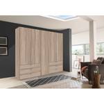 Armoire à portes pliantes Loft IV Imitation chêne brut de sciage - 250 x 216 cm - Tiroir sur le bord