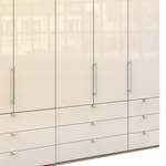 Falttürenschrank Loft II Eiche Sägerau Dekor / Glas Magnolie - 250 x 216 cm