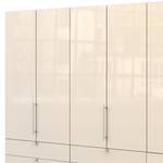Falttürenschrank Loft II Eiche Sägerau Dekor / Glas Magnolie - 300 x 216 cm