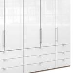 Vouwdeurkast Loft II Grof gezaagd eikenhouten look/wit glas - 250 x 216 cm