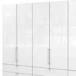 Falttürenschrank Loft II Eiche Sägerau Dekor / Glas Weiß - 300 x 216 cm