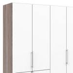 Armoire à portes pliantes Loft I Imitation chêne truffier / Blanc alpin - Hauteur : 216 cm - Tiroir à gauche