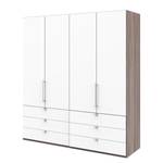 Armoire à portes pliantes Loft II Imitation chêne truffier / Blanc alpin - 200 x 216 cm