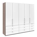 Armoire à portes pliantes Loft II Imitation chêne truffier / Blanc alpin - 250 x 216 cm