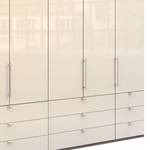 Falttürenschrank Loft II Trüffeleiche Dekor / Glas Magnolie - 250 x 216 cm