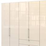 Falttürenschrank Loft III Trüffeleiche Dekor / Glas Magnolie - Höhe: 216 cm - Ohne Spiegeltür/-en