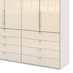 Falttürenschrank Loft II Alpinweiß / Glas Magnolie - 200 x 236 cm