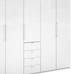 Armoire à portes pliantes Loft VI Blanc alpin / Verre blanc - Hauteur : 236 cm