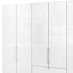 Falttürenschrank Loft III Trüffeleiche Dekor / Glas Weiß - Höhe: 216 cm - Ohne Spiegeltür/-en