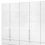 Falttürenschrank Loft II Trüffeleiche Dekor / Glas Weiß - 300 x 216 cm