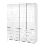 Armoire à portes pliantes Loft II Blanc alpin / Verre blanc - 200 x 236 cm