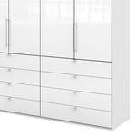 Armoire à portes pliantes Loft II Blanc alpin / Verre blanc - 200 x 236 cm