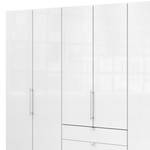 Vouwdeurkast Loft III Alpinewit/wit glas - Hoogte: 236 cm - Zonder spiegeldeuren