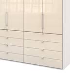 Falttürenschrank Loft II Alpinweiß / Glas Magnolie - 300 x 236 cm