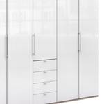 Vouwdeurkast Loft VI Grof gezaagd eikenhouten look/wit glas - Hoogte: 236 cm