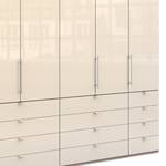 Vouwdeurkast Loft II Grof gezaagde eikenhouten look/Magnoliakleurig glas - 250 x 236 cm