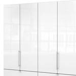 Vouwdeurkast Loft II Grof gezaagd eikenhouten look/wit glas - 200 x 236 cm