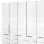 Falttürenschrank Loft II Eiche Sägerau Dekor / Glas Weiß - 300 x 236 cm