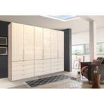 Vouwdeurkast Loft II Grof gezaagde eikenhouten look/Magnoliakleurig glas - 300 x 236 cm