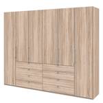 Falttürenschrank Loft IV Eiche Sägerau Dekor - 300 x 236 cm - Schublade mittig