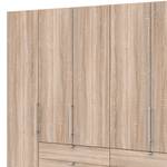 Falttürenschrank Loft IV Eiche Sägerau Dekor - 300 x 236 cm - Schublade mittig