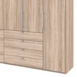 Vouwdeurkast Loft IV Grof gezaagd eikenhouten look - 300 x 236 cm - Lade in het midden