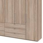 Vouwdeurkast Loft IV Grof gezaagd eikenhouten look - 300 x 216 cm - Lade in het midden