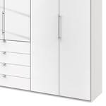 Armoire à portes pliantes Loft III Blanc - Hauteur : 236 cm - 2 miroir