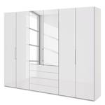 Armoire à portes pliantes Loft III Blanc alpin / Verre blanc - Hauteur : 236 cm - 2 miroir