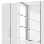 Armoire à portes pliantes Loft III Blanc alpin / Verre blanc - Hauteur : 236 cm - 2 miroir