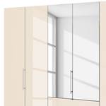 Falttürenschrank Loft III Eiche Sägerau Dekor / Glas Magnolie - Höhe: 236 cm - 2 Spiegeltüren