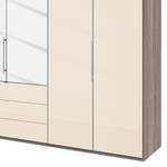 Vouwdeurkast Loft III Truffeleikenhouten look/Magnoliakleurig glas	 - Hoogte: 216 cm - 2 spiegeldeuren