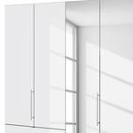 Falttürenschrank Loft V Trüffeleiche Dekor / Glas Weiß - Höhe: 216 cm