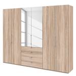 Vouwdeurkast Loft III Grof gezaagd eikenhouten look - Hoogte: 236 cm - 2 spiegeldeuren