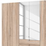 Vouwdeurkast Loft III Grof gezaagd eikenhouten look - Hoogte: 236 cm - 2 spiegeldeuren